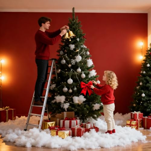 Christmas Fake Snow 3 LB Artificial Cotton Snow for Indoor Decor & Crafts - Lifelike Faux Fluffy Snow for Christmas Trees, Villages, Nativity Scene