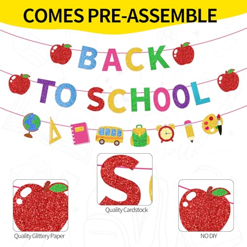 Back to School Banner - Happy First Day of School Decorations