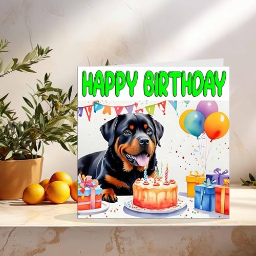 Rottweiler Birthday Card - Premium Eco-Friendly Greeting Card 145mm