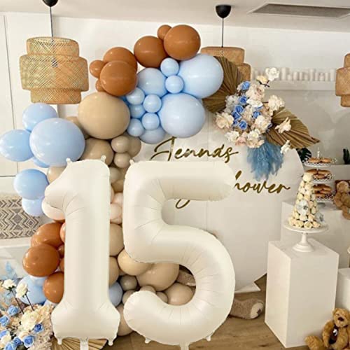 40-Inch Cream White Number 10 Foil Balloons for Celebrations