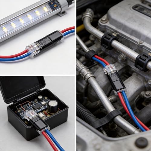 2 Pin Low Voltage LED Strip Connectors - 20Pcs with Locking Buckle