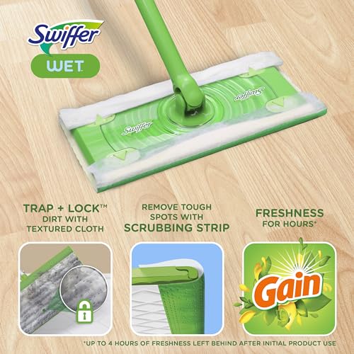 Swiffer Sweeper Wet Mopping Cloths, Gain Original Scent - 72 Count (Pack of 3)