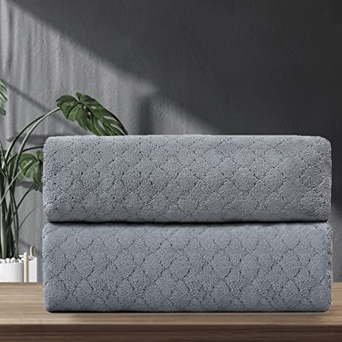 Ycosy 2 Pack Grey Hand Towels - Ultra Soft, Quick Dry Microfiber