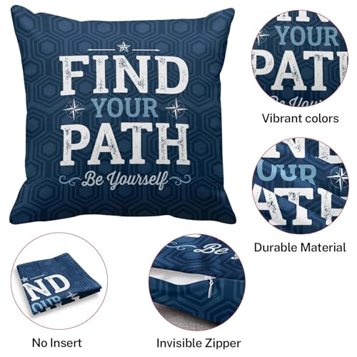 Cosovia 18x18 Inch Blue Nautical Quote Throw Pillow Covers, Set of 4