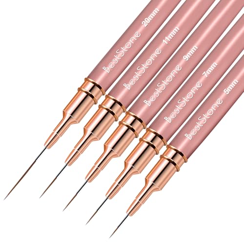 BestStone Nail Art Liner Brushes 5-Piece Gel Polish Painting Pen Set
