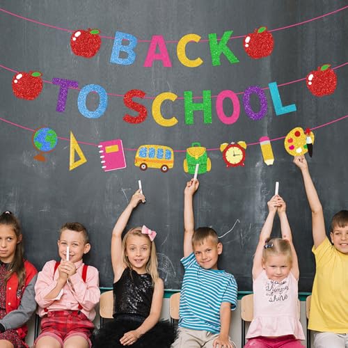 Back to School Banner - Happy First Day of School Decorations