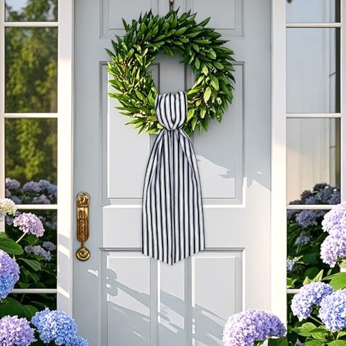 Black Wreath Sash for Front Door - 5.1'' x 59'' Classic Design