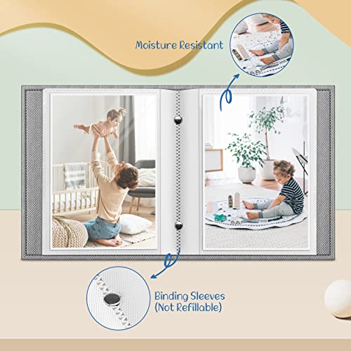 Fintie Snowflake Gray Wallet Photo Album for 4x6 Photos, 52 Pockets, Portable Keepsake Organizer