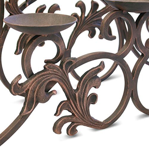 Pilgrim Home And Hearth Venice Candle Holder - Distressed Bronze Fireplace Candelabra