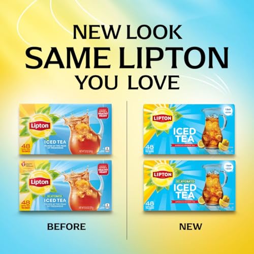 Lipton Unsweetened Iced Tea Bags - Family Size, 48 Count