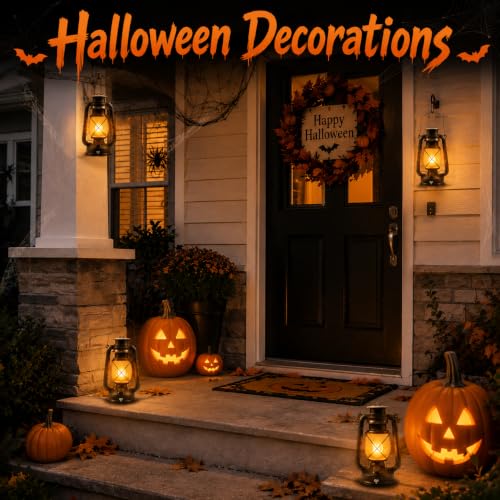 2 Pack Vintage Bronze Lanterns with Remote Control - 4 Modes Rechargeable