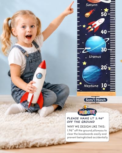 MIBOTE Kids Growth Height Chart - Removable Canvas Ruler, 79" x 7.9"