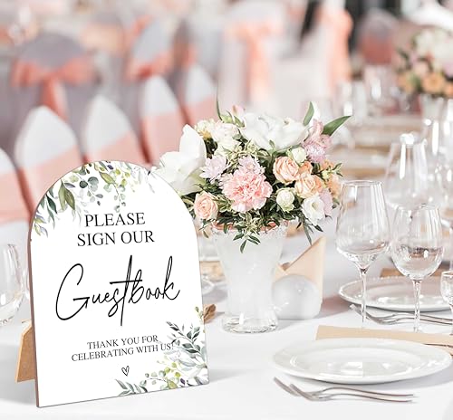Wedding Guestbook Sign - 6x8 Inch Wooden Tabletop Decor