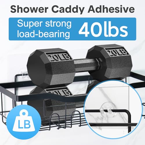 Transparent 14 Pack Shower Caddy Adhesive Hooks - Waterproof, No Drilling