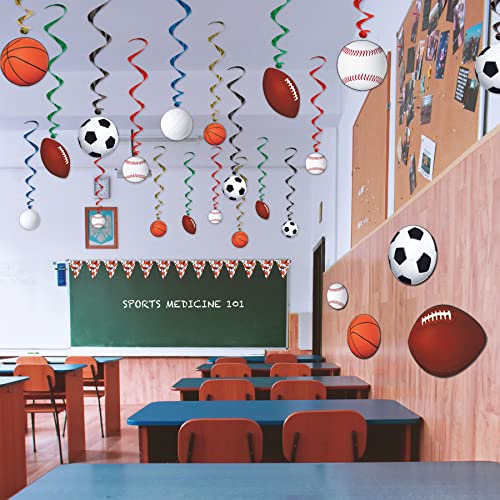 Beistle Sports Whirls - 5 Count Hanging Decorations for Parties