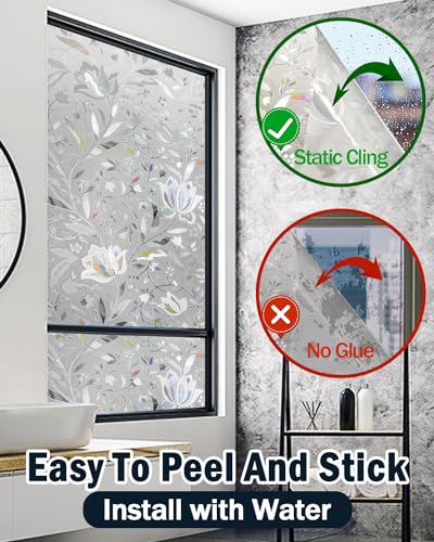 LOVEPEA Frosted Window Privacy Film with Installation Tools - 17.5 x 78.7 Inch