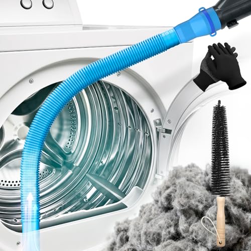 Holikme Dryer Vent Cleaner Kit - 3-Piece Vacuum Hose Attachment (Blue)