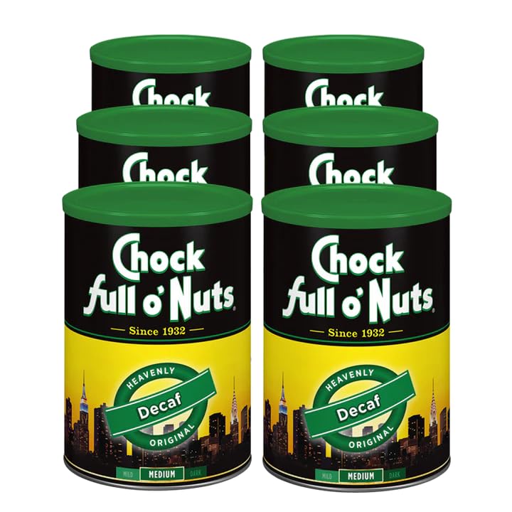 Chock Full o' Nuts Heavenly Original Decaf Ground Coffee, 11oz (Pack of 6)