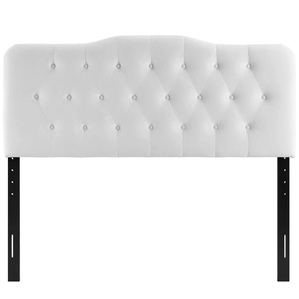 Modway Annabel Diamond Tufted Performance Velvet Queen Headboard in White