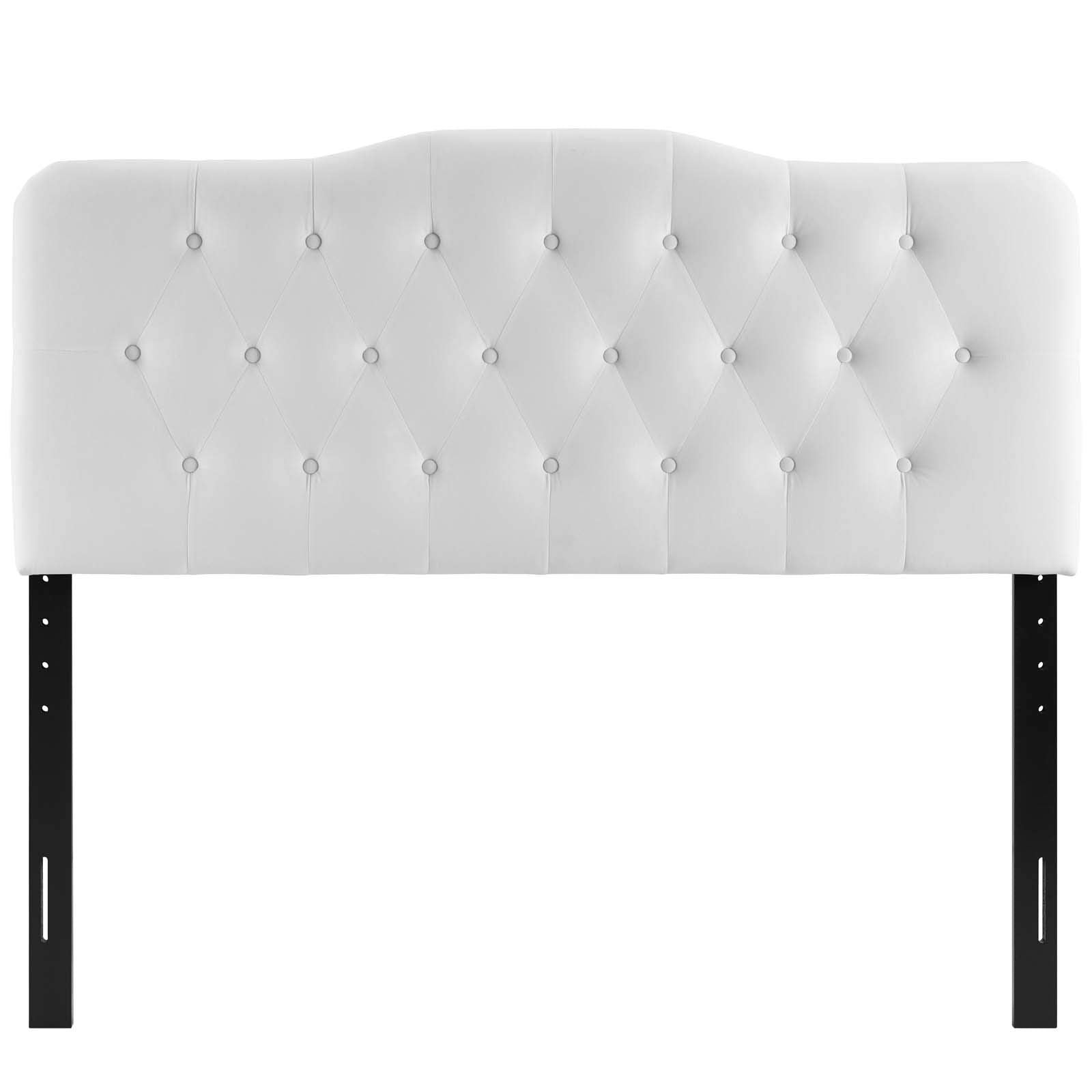 Modway Annabel Diamond Tufted Performance Velvet Queen Headboard in White