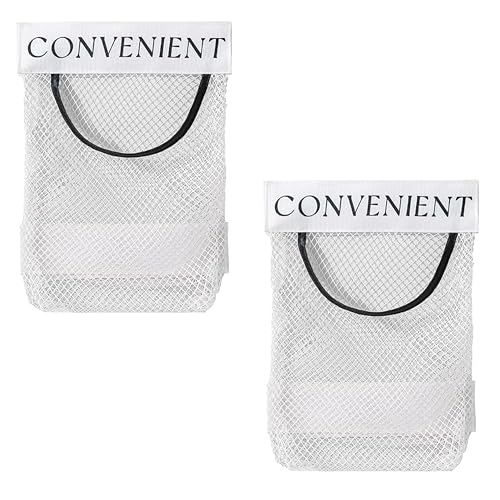 2-Pack Adhesive Trash Bag Holder Dispenser - Wall Mount Mesh Organizer