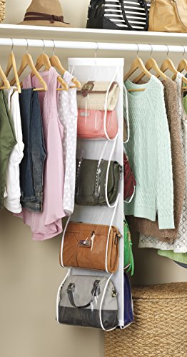 Whitmor Hanging Handbag File Organizer - 8-Pocket Clear Closet Storage
