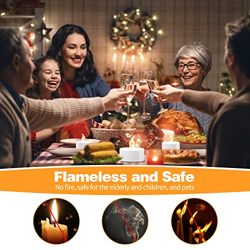 KOABY LED Tea Lights - Battery Operated Flickering Warm White - 12 to 400 Pack