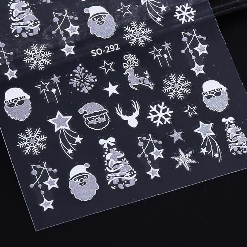 Christmas 3D Self-Adhesive Nail Art Stickers Decals 6 Sheets