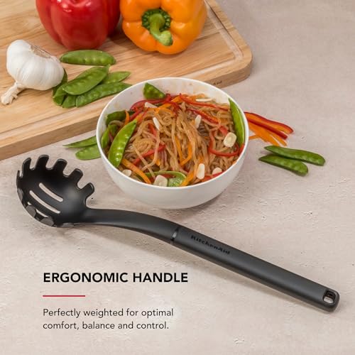 KitchenAid Black Pasta Fork - Oversized, Heat Resistant, Ergonomic