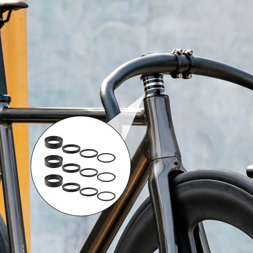12 PCS Bike Stem Spacers 1 1/8, 4 Sizes Aluminum Alloy Bike Headset Spacers Bikes Handlebar Stem Spacers Fit 1-1/8 Inch Stem Mountain Bike Road Bikes Handlebar (10mm 5mm 3mm 2mm)