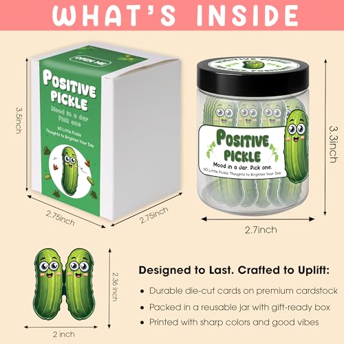 Positive Pickle Jar - 60 Affirmation Cards for Uplifting Gifts