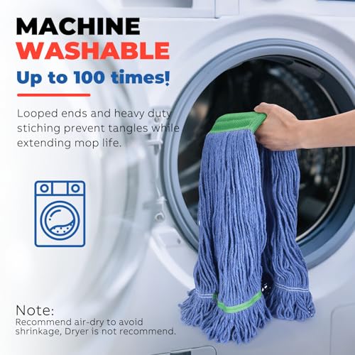 Onesimus 18 oz Mop Head Replacement – Medium 1 Pack | Blue Cotton Blend