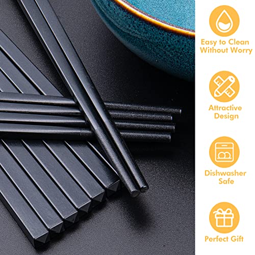 LIANGKEN 9.5-Inch Fiberglass Chopsticks Set - 5 Pairs, Non-Slip