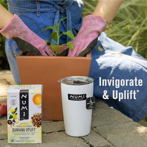 Numi Organic Damiana Uplift Herbal Tea Bags - Caffeine Free, 16 Count