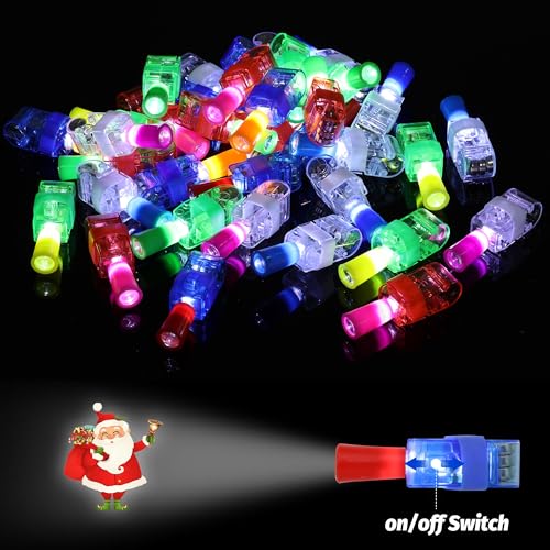 Christmas LED Finger Lights Set - 36 Pack, Fun Holiday Party Favors for Kids