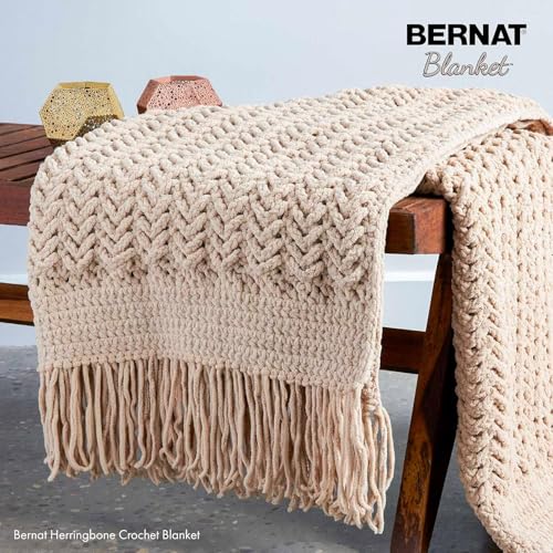 Bernat Blanket Yarn - Super Bulky Chenille Yarn in Light Teal (10.5 oz)