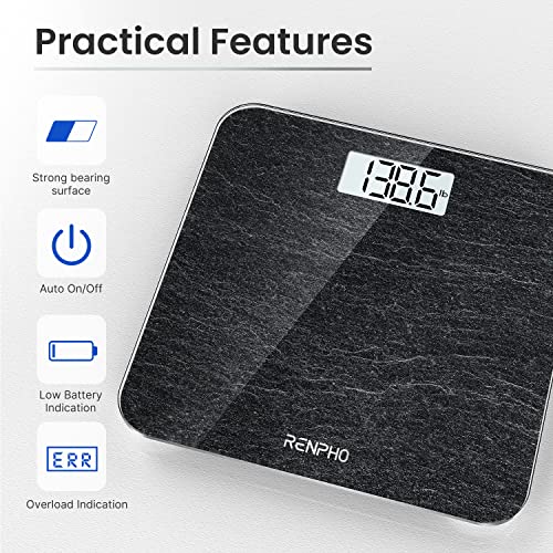 RENPHO Digital Body Weight Scale with Precision Sensors, 400 lb Capacity, Marble Finish