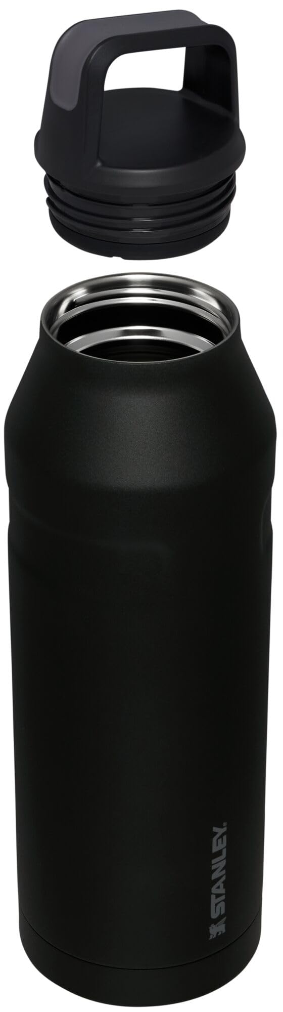 STANLEY IceFlow Cap and Carry Water Bottle 50 oz | Wide Mouth Twist Lid | Lightweight and Leakproof for Travel and Sports | Insulated Stainless Steel | BPA-Free | Black