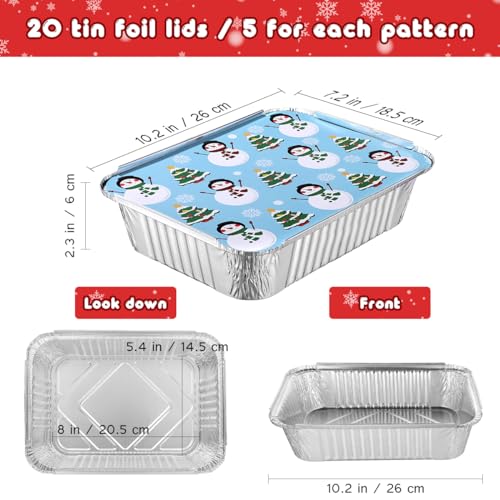 Disposable Foil Food Containers with Lids - Rectangular Takeout Pans for Holiday & Catering