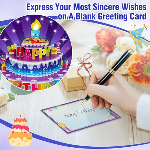 FaCraft Pop Up Musical Birthday Card - Amethyst Purple, LED Light & Sound