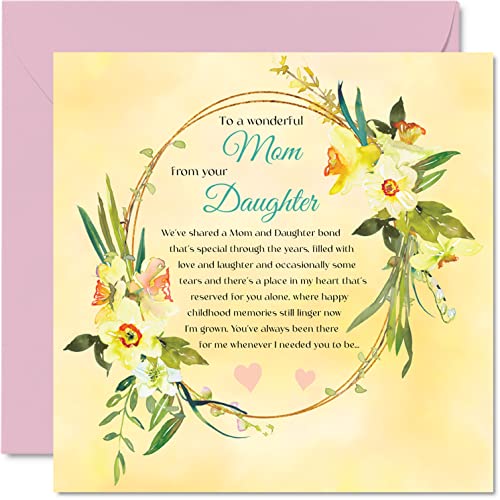 Beautiful Floral Mother's Day Card for Mom from Daughter