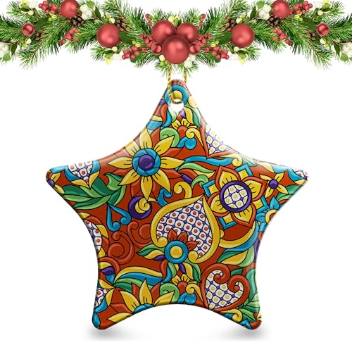 Mexican Talavera Christmas Ornaments - Ceramic Tree Decor 2025