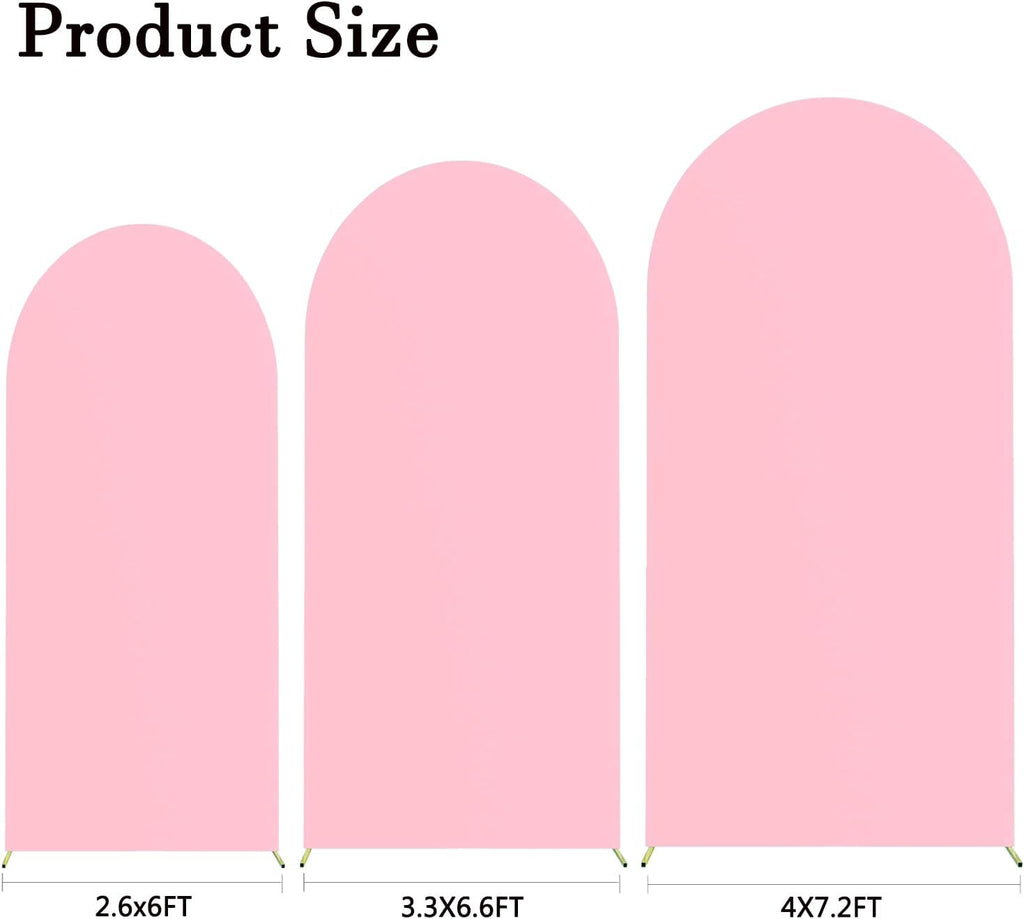 Skiennix 7.2 FT Pink Arch Backdrop Cover - Fitted Spandex for Weddings & Baby Showers