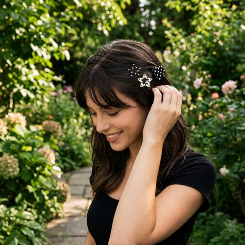 24-Piece Polka Dot Snap Hair Clips Set Black and White Barrette Assortment