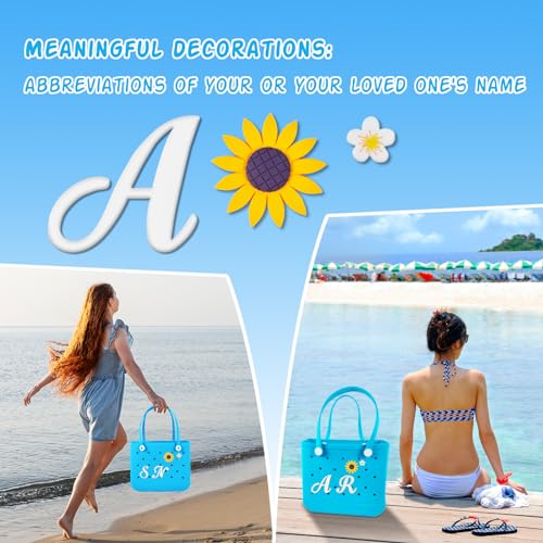 Hikkcos 3 Pcs Letter Charms for Bogg Bag - Personalized Alphabet Decor