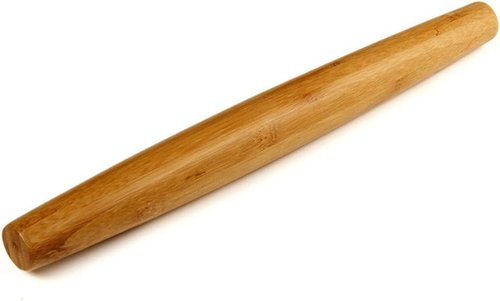 Classic French Bamboo Rolling Pin - 13-Inch Wooden Kitchen Tool for Baking Pizza, Dough, and Cookies