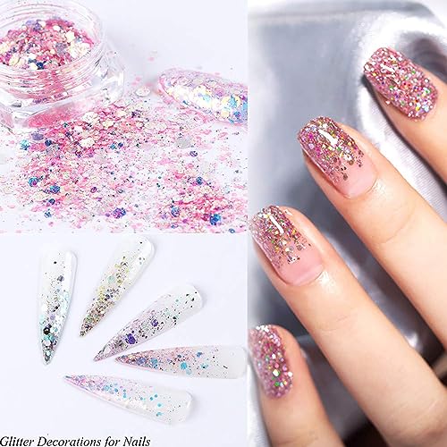 Holographic Nail Glitter Sequins 8-Box Set for DIY Manicure