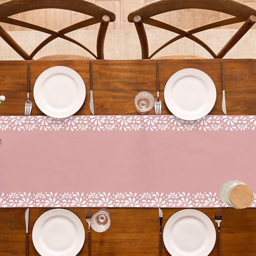 Pink Mexican Christmas Cielito Lindo Table Runner for Fiesta & Holiday Decor - 13 x 72 Inches