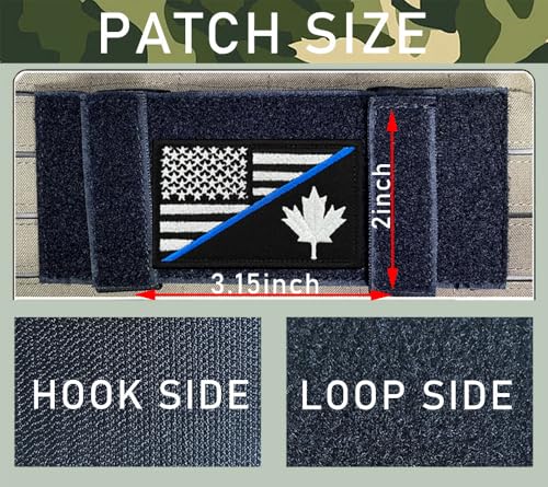 American Canadian Friendship Flag Embroidered Patch Hook and Loop