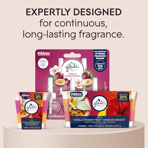Glade 2-in-1 Scented Candle - Hawaiian Breeze & Vanilla Passion Fruit
